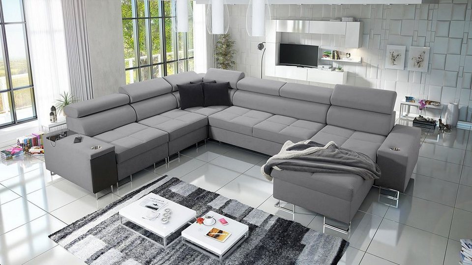 MIRJAN24 Wohnlandschaft Morena VIII, mit drei Bettkästen und ...